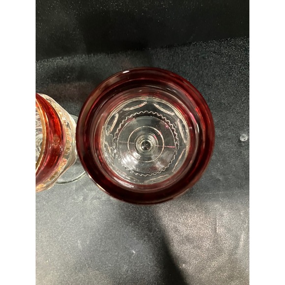 Tiffin Franciscan Kings Crown Ruby Flashed Juice Glasses, Set Of 2 VTG Glassware - Picture 6 of 9